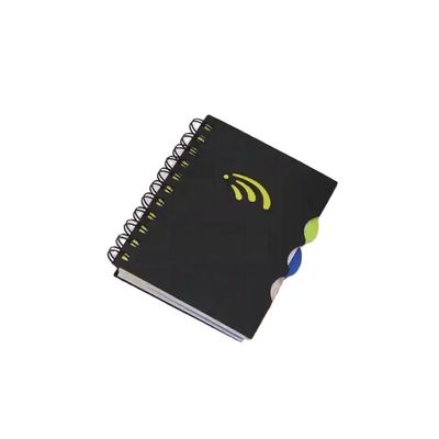 PP-Deckel A5-Projekt-Notebook mit horizontalen Linien auf den Seiten und farbigen PP-Teilern